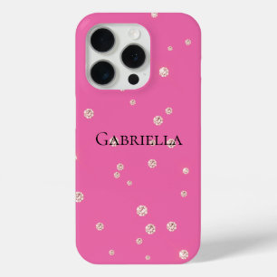 Pink Diamond Sparkle Jewel iPhone 15 Pro Case