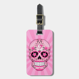 Pink Diamond Sugar Skull Luggage Tag
