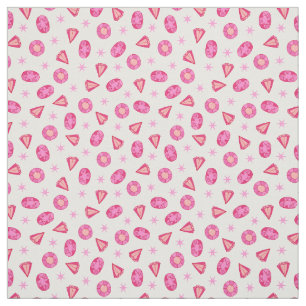Pink Diamonds Gemstones and Jewels Pattern Fabric