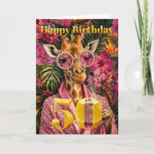 Pink Diamonds & Morning Glamour Happy Birthday Card