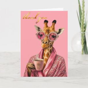 Pink Diamonds & Morning Glamour Thank You Card