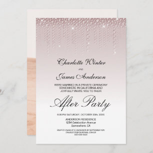 Pink Diamonds Wedding After Party Invitation