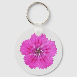 Pink Dianthus Keychain