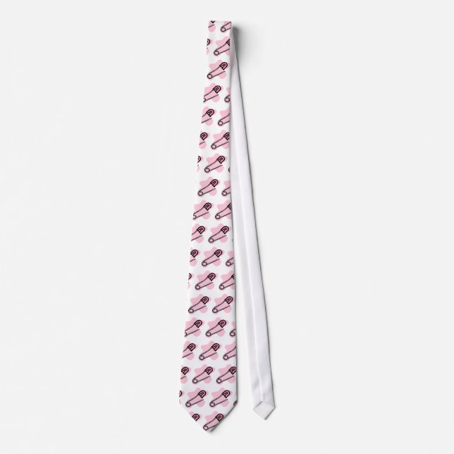 Pink Diaper Pin Tie (Front)
