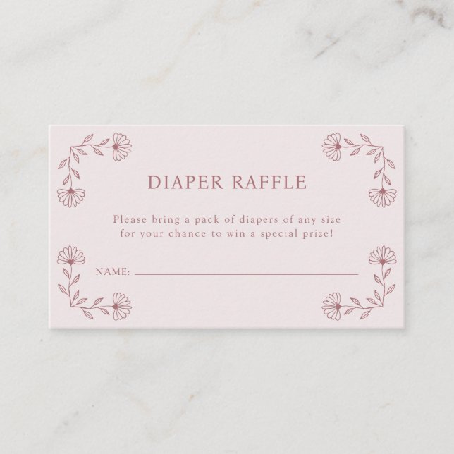 Pink Diaper Raffle Card (Front)
