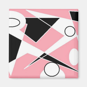 PINK DIGITAL ABSTRACT MAGNET