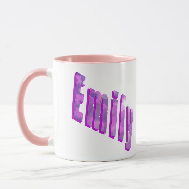 Pink Dimensional Emily Name, Mug (Left)