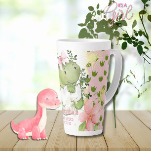 Pink Dino Footprint Custom Mug Gift for Mum-to-Be