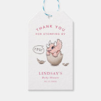 Pink Dinosaur Baby Shower Thank You Stomping By