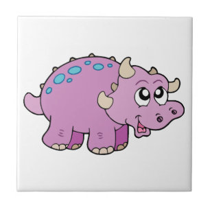 Pink Dinosaur Child's Decorative Tile