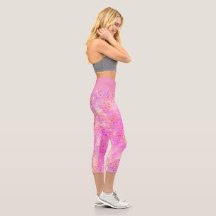 Pink Dinosaur Hide Capri Leggings