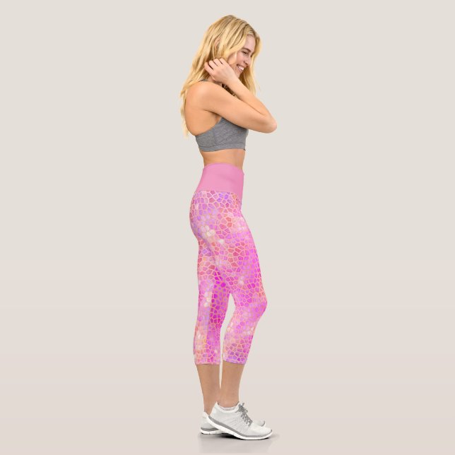 Pink Dinosaur Hide Capri Leggings (Right)
