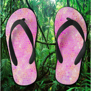 Pink Dinosaur Hide Kid's Thongs