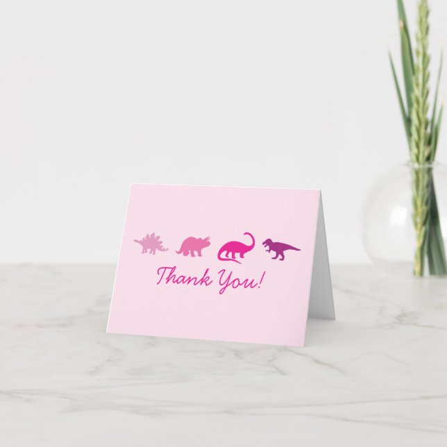 Pink Dinosaur Note Card (Front)