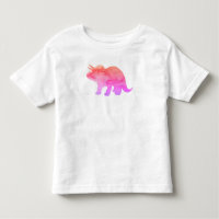 Pink Dinosaur Rainbow Painting T-shirt