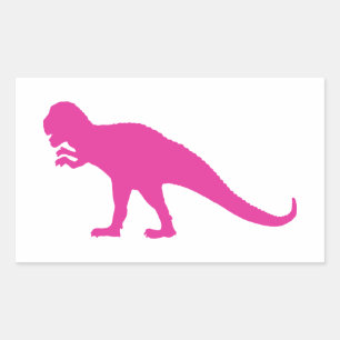 Pink Dinosaur Rectangular Sticker
