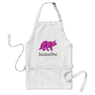Pink Dinosaur Triceratops Apron Personalised