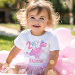 Pink Dinosaur Two Rex 2nd Birthday Party  Baby T-Shirt<br><div class="desc">Pink Dinosaur Two Rex 2nd Birthday Party T-Shirt 
All designs are © PIXEL PERFECTION PARTY LTD</div>