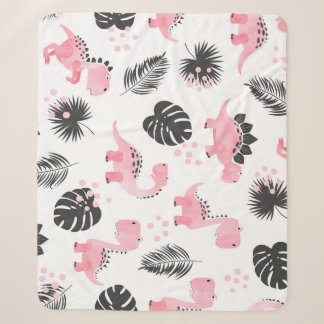Pink Dinosaurs: Cute Kids Pattern. Sherpa Blanket