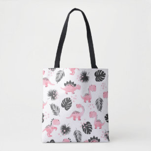 Pink Dinosaurs: Cute Kids Pattern. Tote Bag