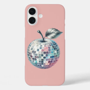 Pink disco ball apple iPhone 16 plus case
