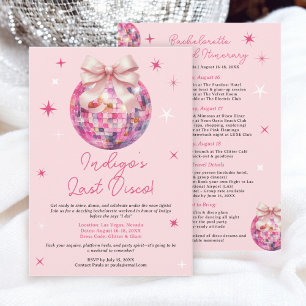 Pink Disco Ball Bachelorette Party Girly Weekend Invitation