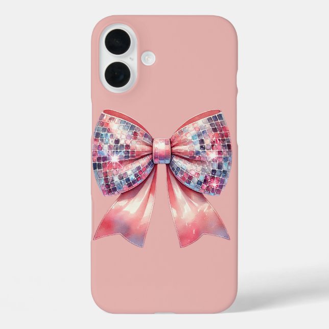 Pink disco ball bow Case-Mate iPhone case (Back)