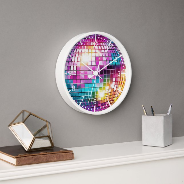 Pink Disco Ball Clock (Office)
