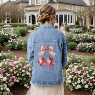 Pink disco ball denim jacket