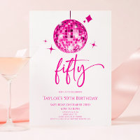 Pink Disco Ball Fifty 50th Birthday Party