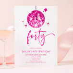 Pink Disco Ball Forty 40th Birthday Party Invitation<br><div class="desc">This is a Pink Disco Ball Forty 40th Birthday Party Invitation!</div>