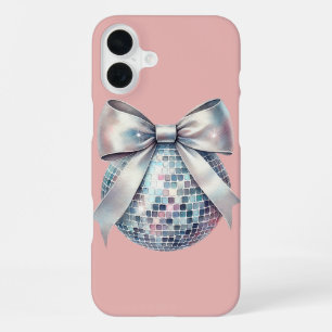 Pink disco ball iPhone 16 plus case