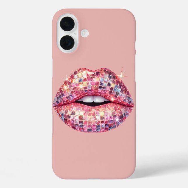 Pink disco ball lip Case-Mate iPhone case (Back)
