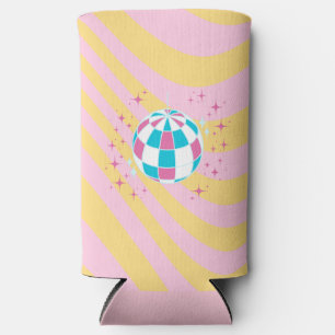Pink Disco Ball, Party Art, Preppy, Preppy Style Seltzer Can Cooler
