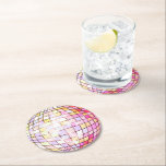 Pink Disco Ball Round Paper Coaster<br><div class="desc">A set of round coasters featuring a pink toned disco ball! Perfect for a 1970s theme party or disco bachelorette.</div>