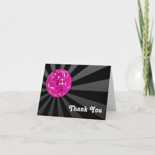 Pink Disco Ball Thank You Note