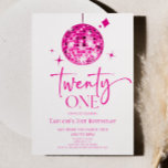 Pink Disco Ball Twenty One 21st Birthday Party Invitation<br><div class="desc">This is a Pink Disco Ball Twenty One 21st Birthday Party Invitation!</div>