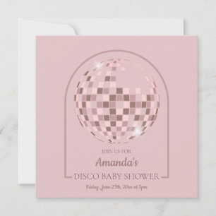 Pink Disco Boogie Baby Shower Invitation