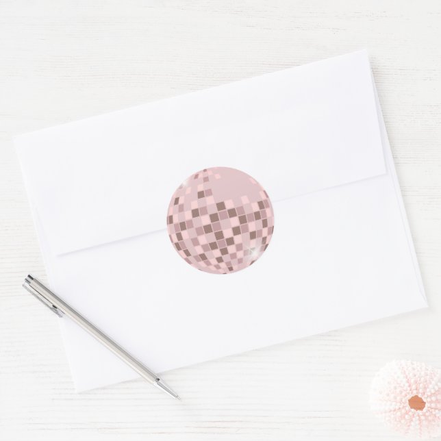 Pink Disco Boogie Classic Round Sticker (Envelope)