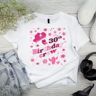 Pink   Disco Cowgirl Birthday   Birthday crew T-Shirt