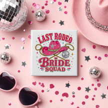 Pink Disco Cowgirl Last Rodeo Bride Squad