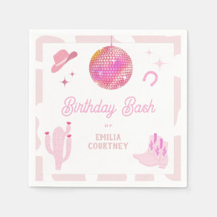Pink Disco Cowgirl Western Rodeo Birthday Bash  Napkin
