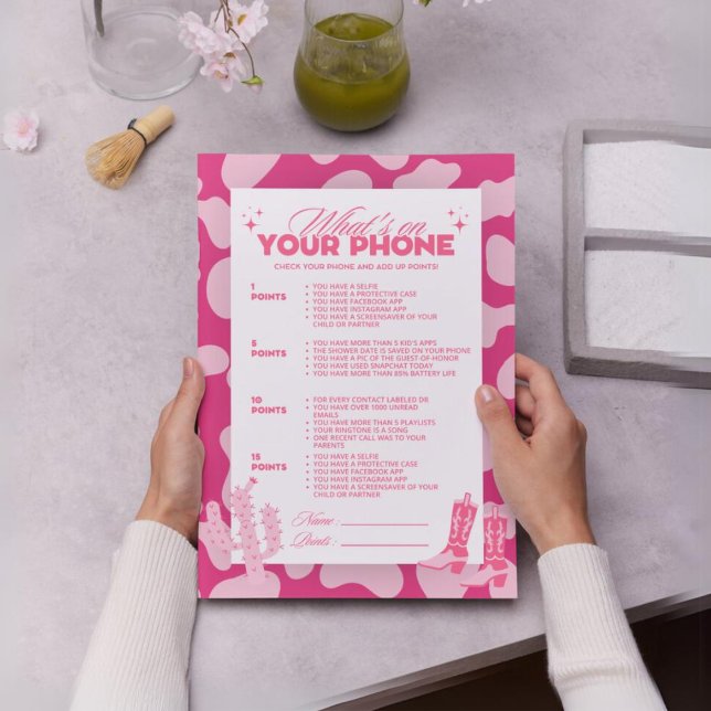 Pink Disco Cowgirl What's On Your Phone Game (Creator Uploaded)