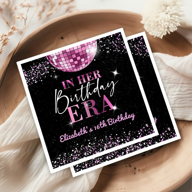Pink Disco In My Birthday Era Birthday Napkin (Creator Uploaded)