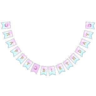 Pink Discoball Dreamy Sky Kid Birthday Bunting