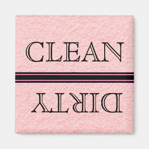 Pink Dishwasher Magnet Clean & Dirty