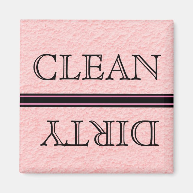 Pink Dishwasher Magnet Clean & Dirty (Front)