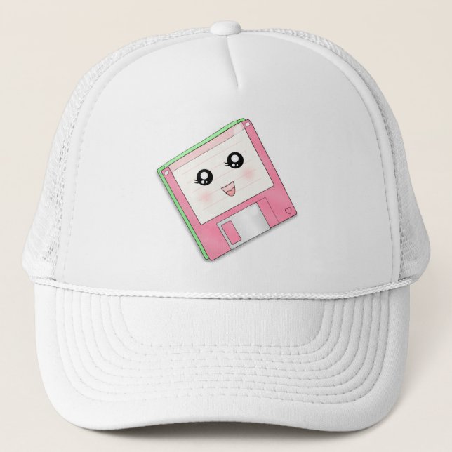 Pink Diskette Trucker Hat (Front)