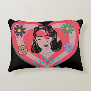 Pink Distress Retro Stay At Home Mum's Affection  Decorative Cushion