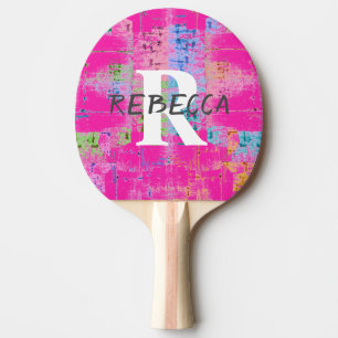 Pink Distressed Look or ANY color - HAMbWG - Ping Pong Paddle